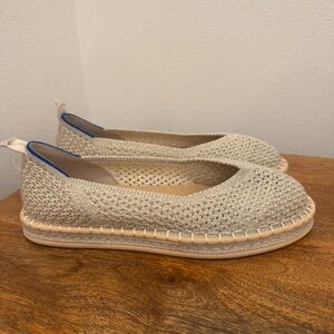 Rothy’s The Espadrille Gold Stripe Women’s Shoes Slip On Flats Size 7.5